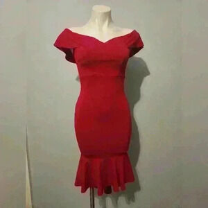 Tight fancy red dress